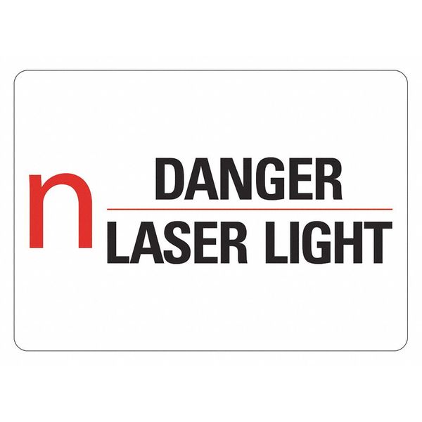 Reflective  Laser Area  Sign, 10 in Height, 14 in Width, Aluminum, Horizontal Rectangle, English