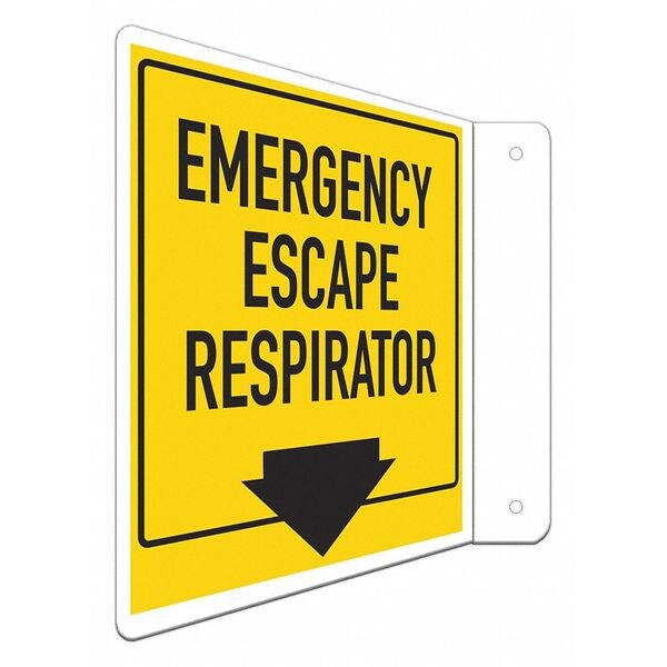 Facility Sign, 8 in Height, 8 in Width, Aluminum, L-Shape Projection, English