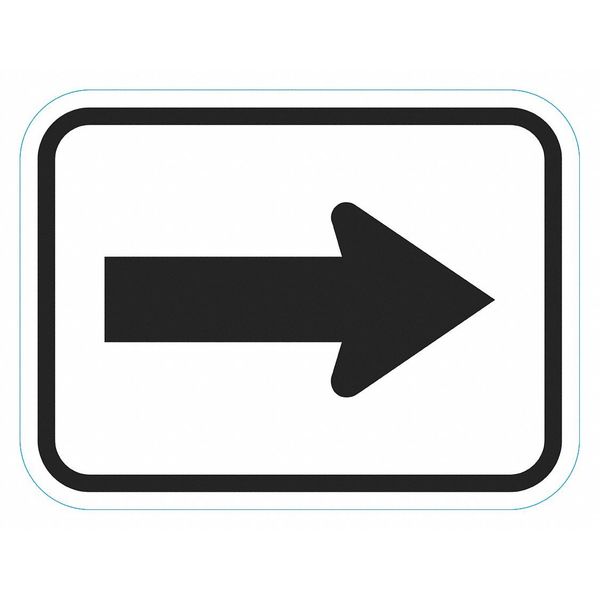 ARROW Traffic Sign, 9 in Height, 12 in Width, Aluminum, Horizontal Rectangle, No Text