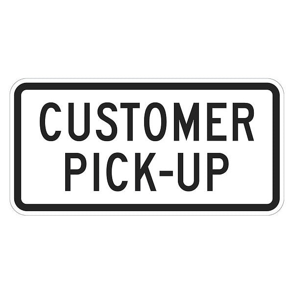Pickup & Dropoff Only No Parking Sign, 12 in Height, 24 in Width, Aluminum, Horizontal Rectangle