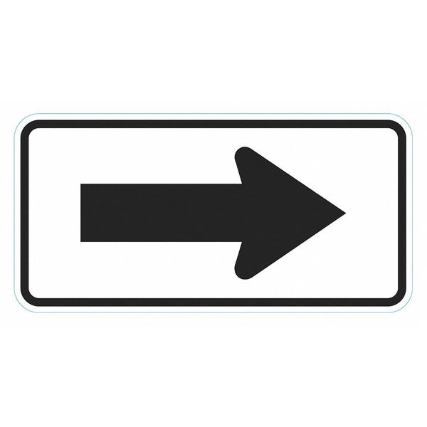 Arrow Traffic Sign, 12 in H, 24 in W, Aluminum, Horizontal Rectangle, No Text, T1-6279-HI_24x12