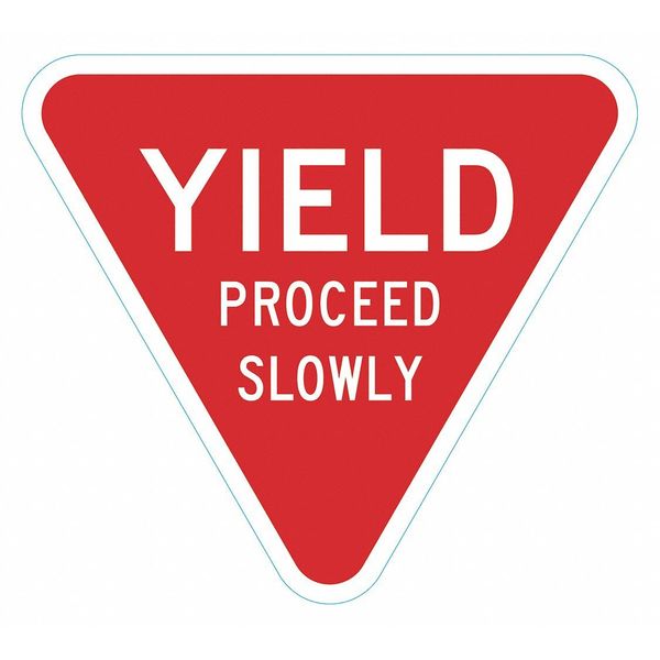 Directional Sign, 18 in H, 18 in W, Aluminum, Triangle, English, T1-6257-HI_18x18