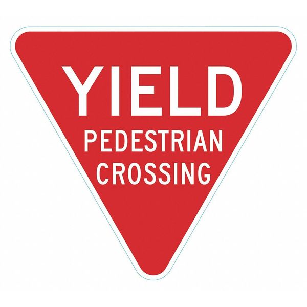 Traffic Sign, 24 in H, 24 in W, Aluminum, Triangle, English, T1-6259-HI_24x24