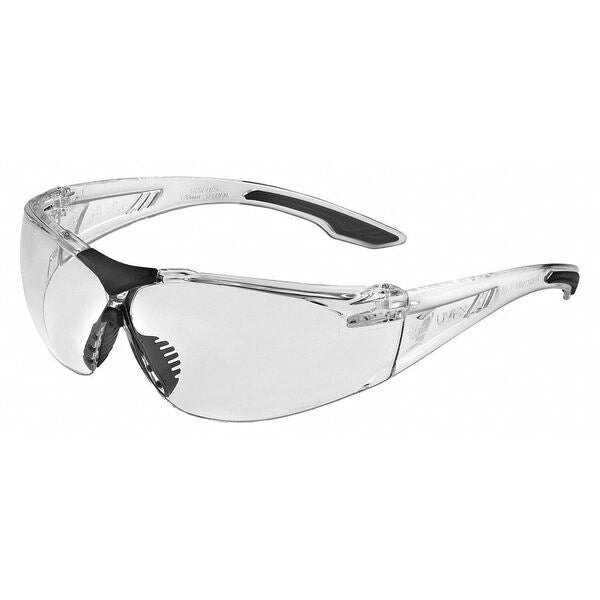 Safety Glasses, Wraparound Clear Polycarbonate Lens, Anti-Fog
