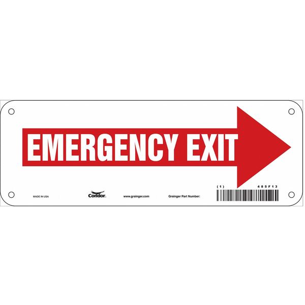 Safety Sign, 3.5in x 10in, Glow Vinyl