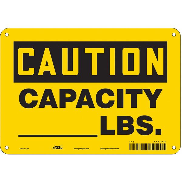 Safety Sign, 7 in Height, 10 in Width, Polyethylene, Vertical Rectangle, English, 485J82