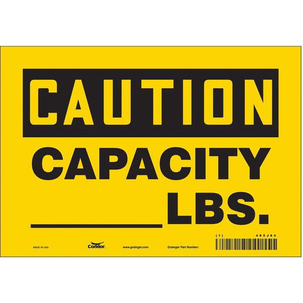 Safety Sign, 7 in Height, 10 in Width, Vinyl, Vertical Rectangle, English, 485J84