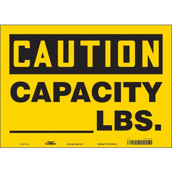 Safety Sign, 10 in Height, 14 in Width, Vinyl, Horizontal Rectangle, English, 485J85