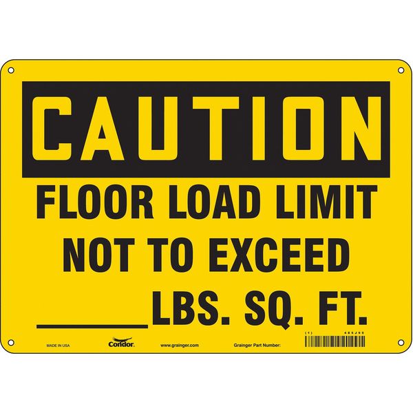 Safety Sign, 10 in Height, 14 in Width, Polyethylene, Horizontal Rectangle, English, 485J95