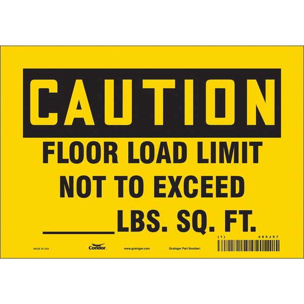 Safety Sign, 7 in Height, 10 in Width, Vinyl, Vertical Rectangle, English, 485J97