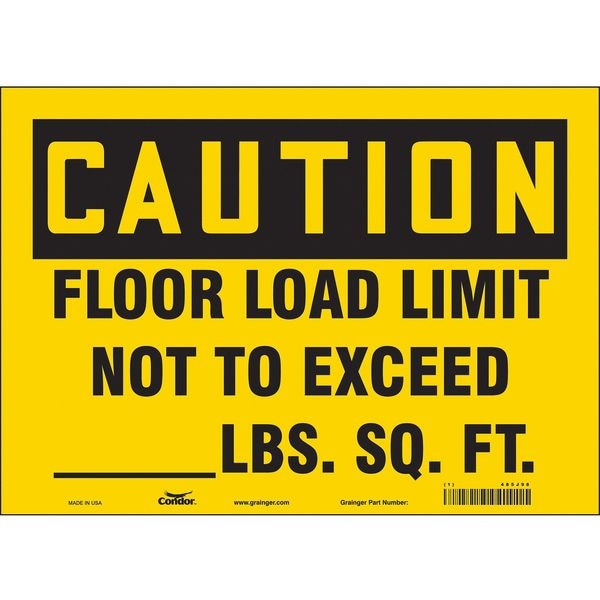 Safety Sign, 10 in Height, 14 in Width, Vinyl, Horizontal Rectangle, English, 485J98