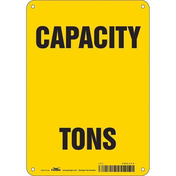 Safety Sign, 10 in Height, 7 in Width, Polyethylene, Horizontal Rectangle, English, 485J73