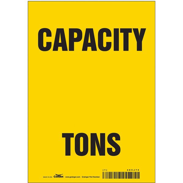Safety Sign, 10 in Height, 7 in Width, Vinyl, Horizontal Rectangle, English, 485J75