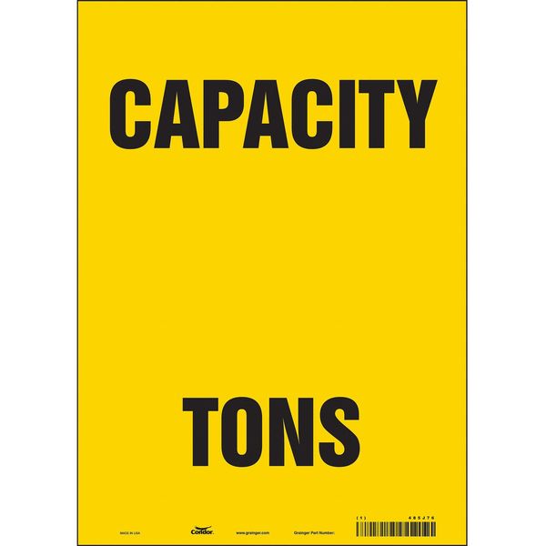 Safety Sign, 14 in Height, 10 in Width, Vinyl, Vertical Rectangle, English, 485J76