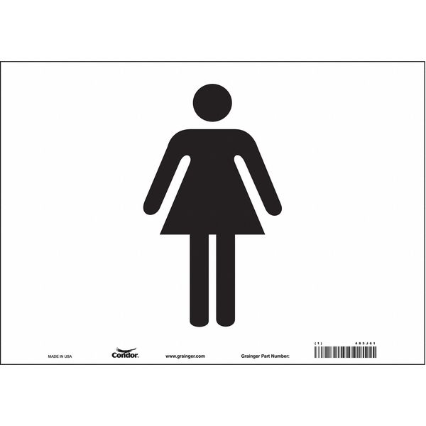 Safety Sign, 10 in Height, 14 in Width, Vinyl, Horizontal Rectangle, English, 485J61