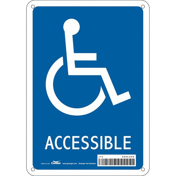 Safety Sign, 10 in Height, 7 in Width, Polyethylene, Horizontal Rectangle, English, 485J66