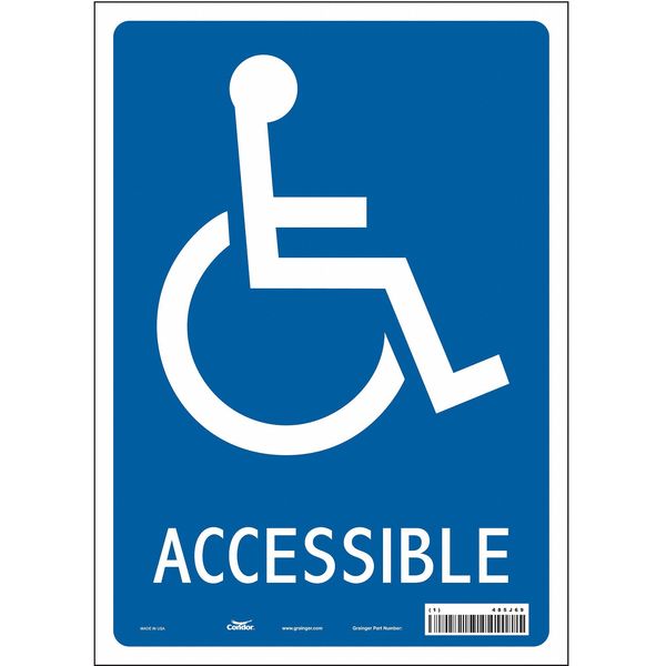 Safety Sign, 14 in Height, 10 in Width, Vinyl, Vertical Rectangle, English, 485J69