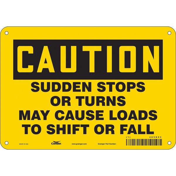 Safety Sign, 7 in Height, 10 in Width, Polyethylene, Vertical Rectangle, English, 485K93