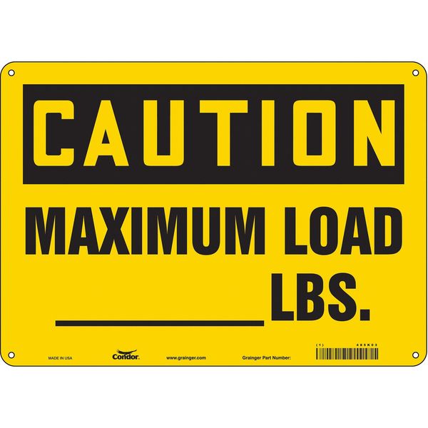Safety Sign, 10 in Height, 14 in Width, Polyethylene, Horizontal Rectangle, English, 485K03