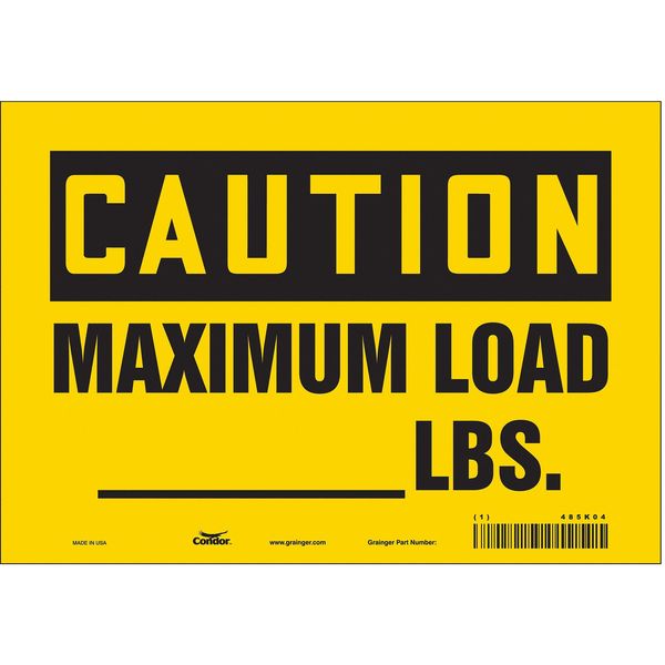 Safety Sign, 7 in Height, 10 in Width, Vinyl, Vertical Rectangle, English, 485K04