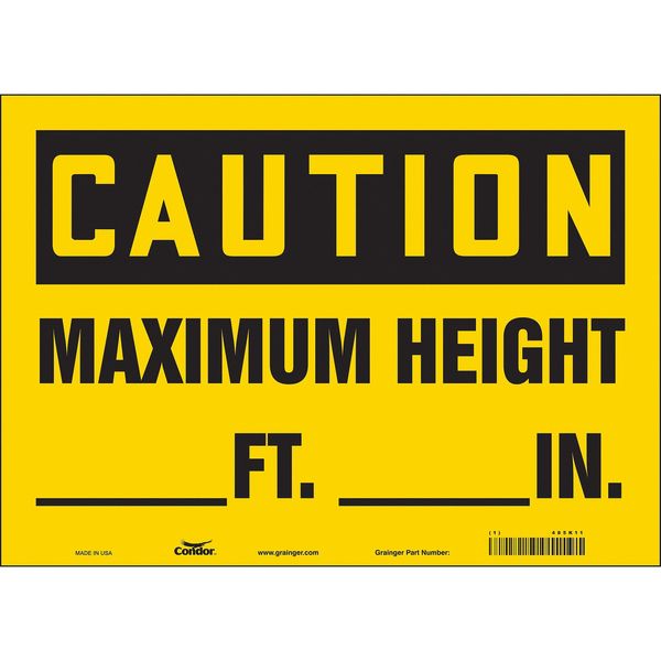 Safety Sign, 10 in Height, 14 in Width, Vinyl, Horizontal Rectangle, English, 485K11