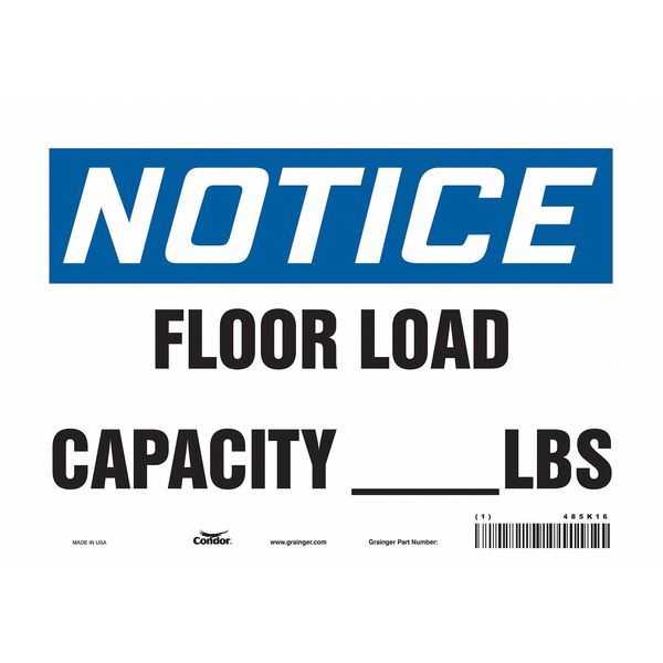 Safety Sign, 7 in Height, 10 in Width, Vinyl, Vertical Rectangle, English, 485K16