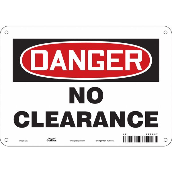 Safety Sign, 7 in Height, 10 in Width, Polyethylene, Vertical Rectangle, English, 485K27