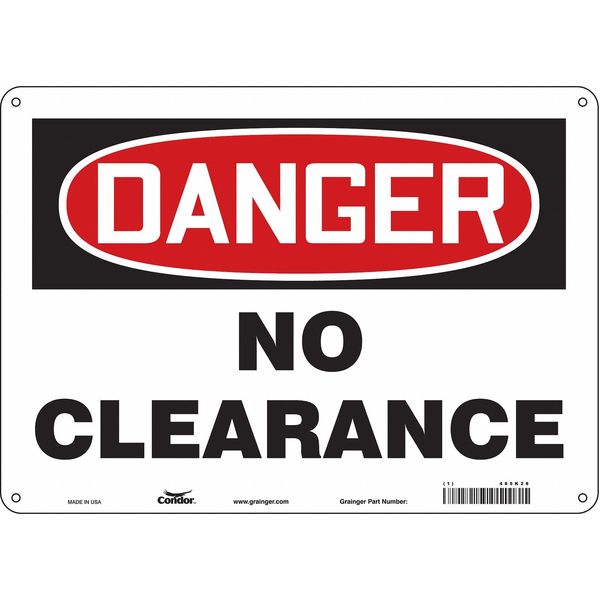 Safety Sign, 10 in Height, 14 in Width, Polyethylene, Horizontal Rectangle, English, 485K28