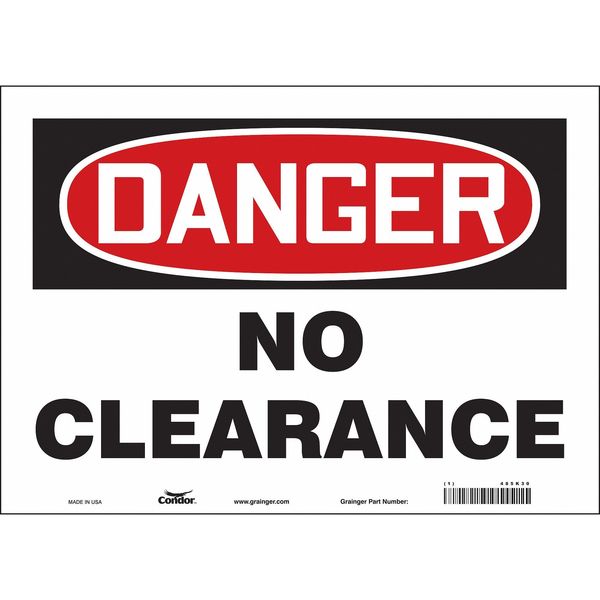 Safety Sign, 10 in Height, 14 in Width, Vinyl, Horizontal Rectangle, English, 485K30