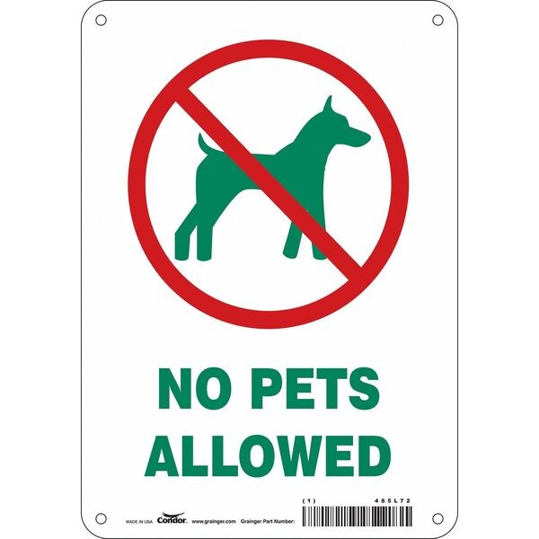 Safety Sign, 10 in Height, 7 in Width, Polyethylene, Horizontal Rectangle, English, 485L72