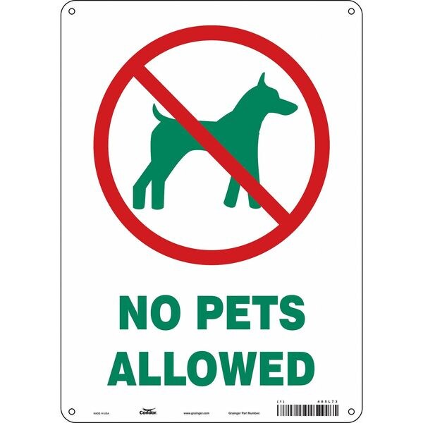 Safety Sign, 14 in Height, 10 in Width, Polyethylene, Vertical Rectangle, English, 485L73
