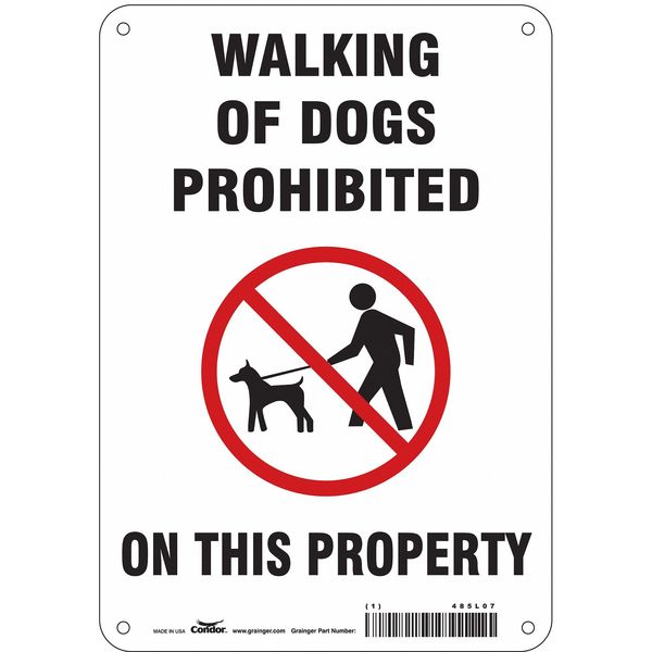 Safety Sign, 10 in Height, 7 in Width, Polyethylene, Horizontal Rectangle, English, 485L07