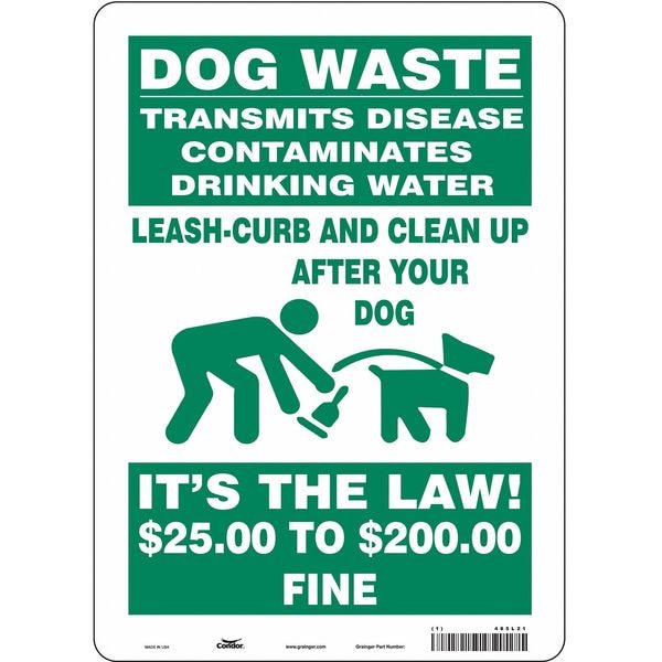 Safety Sign, 14 in Height, 10 in Width, Vinyl, Vertical Rectangle, English, 485L21