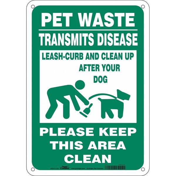 Safety Sign, 10 in Height, 7 in Width, Polyethylene, Horizontal Rectangle, English, 485L35