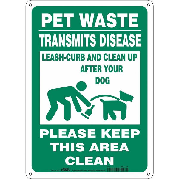 Safety Sign, 14 in Height, 10 in Width, Polyethylene, Vertical Rectangle, English, 485L36
