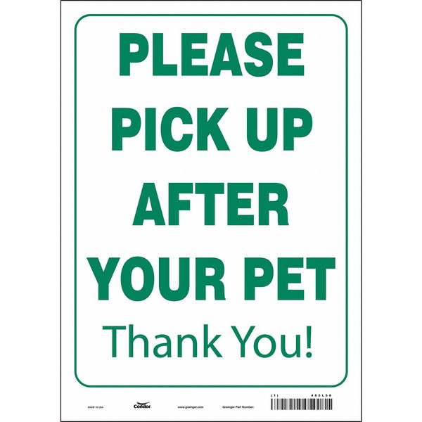 Safety Sign, 14 in Height, 10 in Width, Vinyl, Vertical Rectangle, English, 485L58