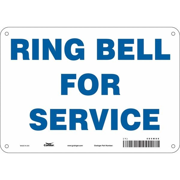 Safety Sign, 7 in Height, 10 in Width, Polyethylene, Vertical Rectangle, English, 485M88