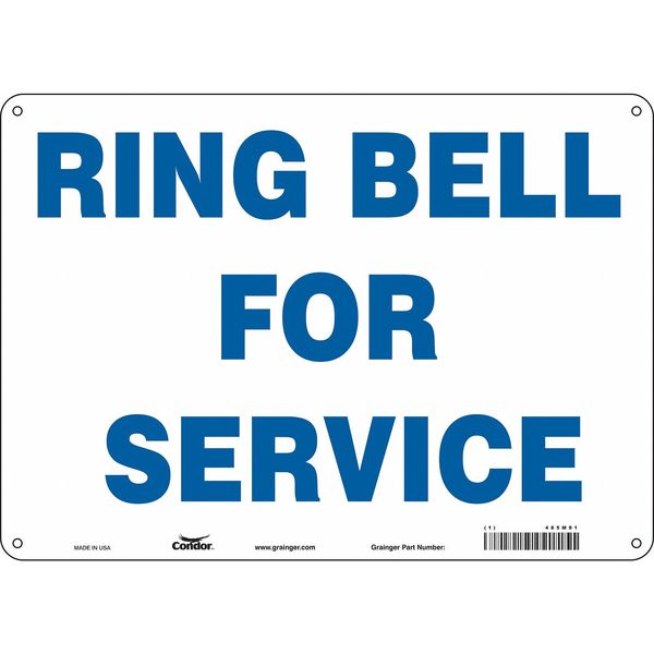 Safety Sign, 10 in Height, 14 in Width, Vinyl, Horizontal Rectangle, English, 485M91