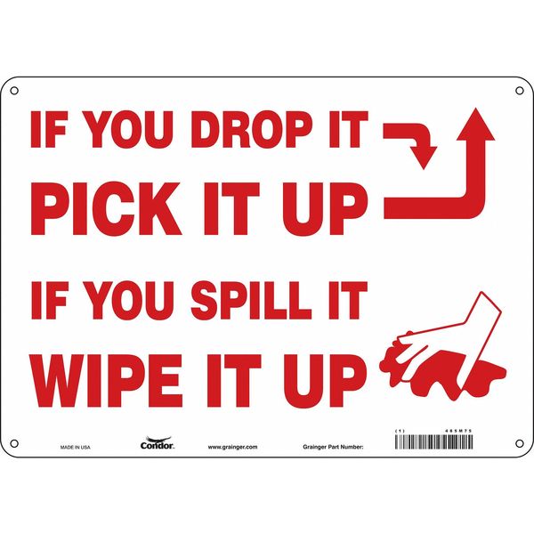 Safety Sign, 10 in Height, 14 in Width, Polyethylene, Horizontal Rectangle, English, 485M75
