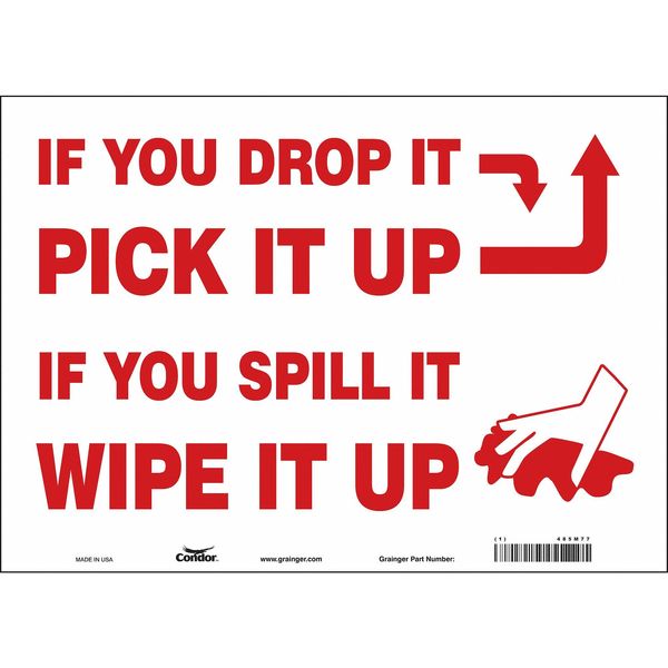 Safety Sign, 10 in Height, 14 in Width, Vinyl, Horizontal Rectangle, English, 485M77