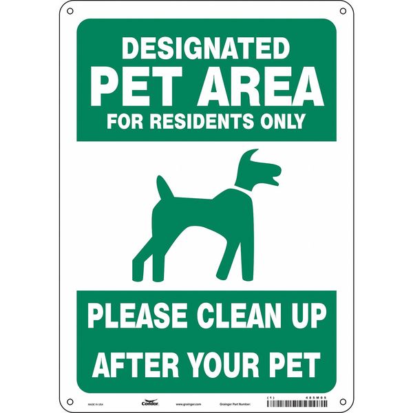 Safety Sign, 14 in Height, 10 in Width, Polyethylene, Vertical Rectangle, English, 485M05