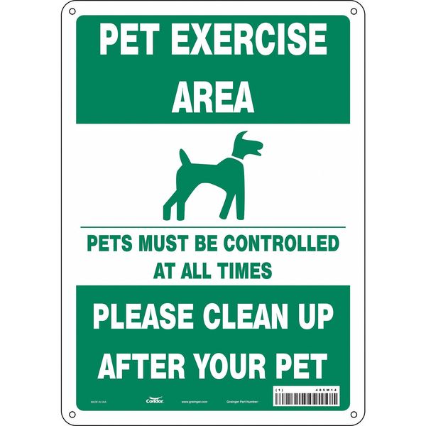 Safety Sign, 14 in Height, 10 in Width, Polyethylene, Vertical Rectangle, English, 485M14