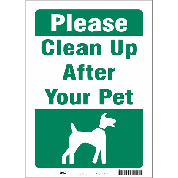 Safety Sign, 14 in Height, 10 in Width, Vinyl, Vertical Rectangle, English, 485M27