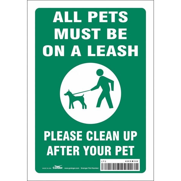 Safety Sign, 10 in Height, 7 in Width, Vinyl, Horizontal Rectangle, English, 485M36