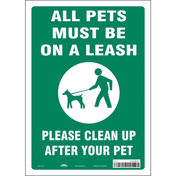Safety Sign, 14 in Height, 10 in Width, Vinyl, Vertical Rectangle, English, 485M37