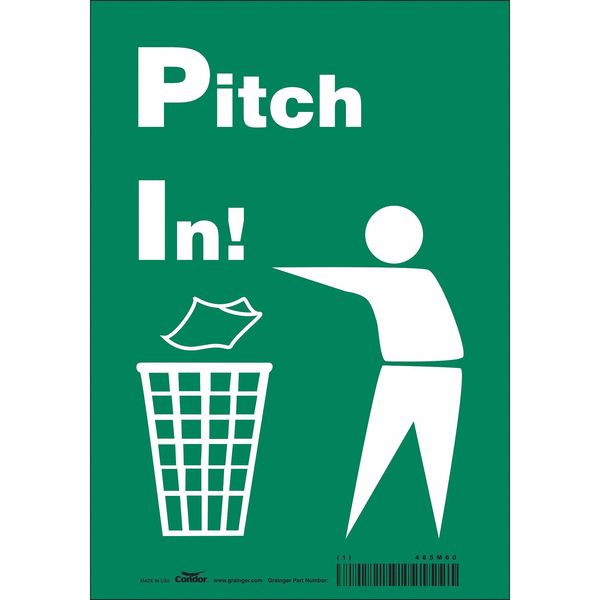 Safety Sign, 10 in Height, 7 in Width, Vinyl, Horizontal Rectangle, English, 485M60