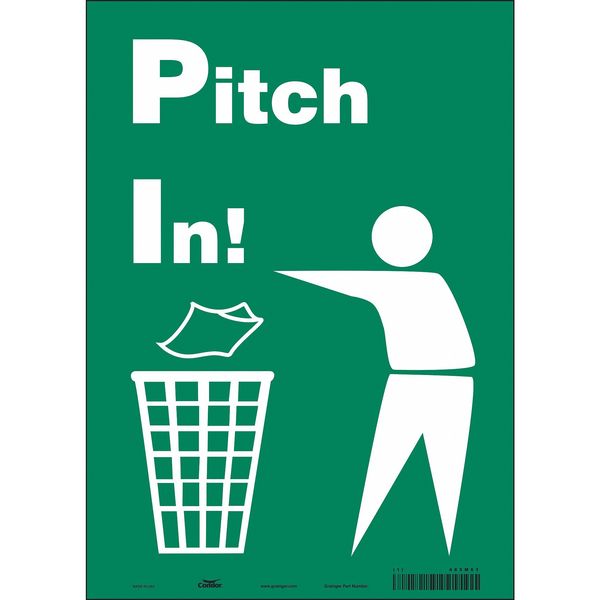 Safety Sign, 14 in Height, 10 in Width, Vinyl, Vertical Rectangle, English, 485M61