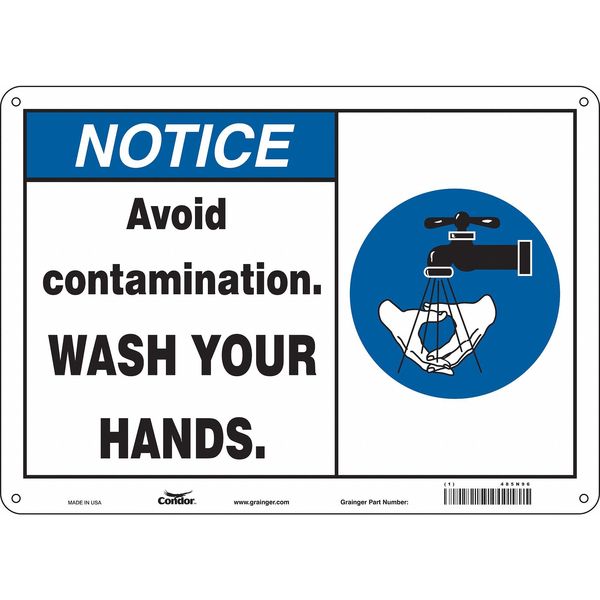 Safety Sign, 10 in Height, 14 in Width, Polyethylene, Horizontal Rectangle, English, 485N96