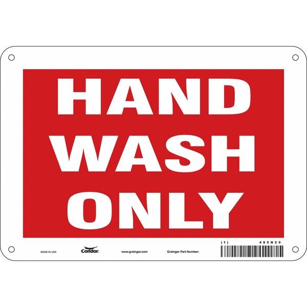 Safety Sign, 7 in Height, 10 in Width, Polyethylene, Vertical Rectangle, English, 485N29