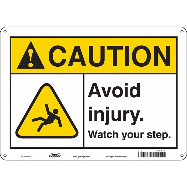 Safety Sign, 10 in Height, 14 in Width, Polyethylene, Horizontal Rectangle, English, 485P84